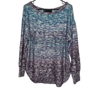 New York & Company Blue Purple Ombre Knit Sweater